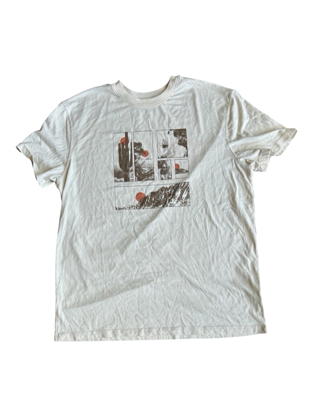 Goodfellow & Co Off White Graphic Short Sleeve Tee